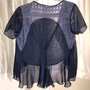 Anthropologie Knitted & Knotted lace cardigan
